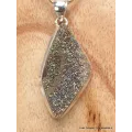 Pendentif argent Pyrite arc-en-ciel asymétrique - Pendentifs pierres naturelles