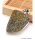 Gros Pendentif argent Pyrite arc-en-ciel asymétrique Bijoux en Pyrite arc-en-ciel YM66.1
