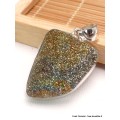 Gros Pendentif argent Pyrite arc-en-ciel asymétrique Bijoux en Pyrite arc-en-ciel YM66.1