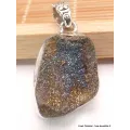 Pendentif Pyrite arc-en-ciel bleu foncé cuivré - Pendentifs pierres naturelles