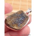 Pendentif Pyrite arc-en-ciel bleu foncé cuivré Bijoux en Pyrite arc-en-ciel YM66.3