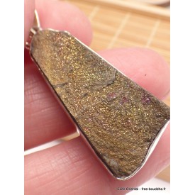 Pendentif Pyrite arc-en-ciel bleu bronze rose Bijoux en Pyrite arc-en-ciel YM66.4