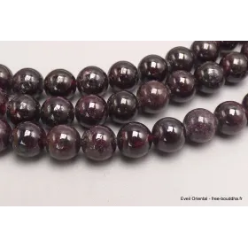 Mala tibétain 108 perles en Grenat 8 mm - Mala tibétain 108 perles