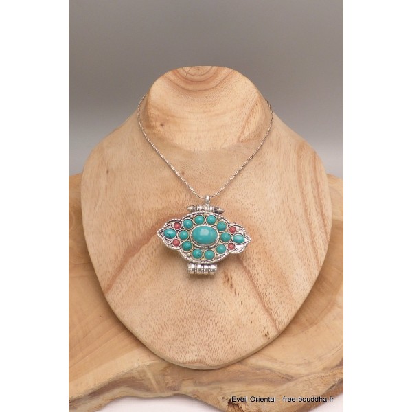 Pendentif Bouddhiste Ghau poison pierres fantaisie Pendentifs Ghau PGH2