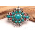 Pendentif Bouddhiste Ghau poison pierres fantaisie - Pendentifs tibétains bouddhistes