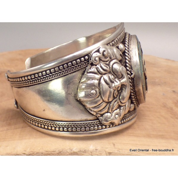 Bracelet OM métal laiton Bracelets tibétains bouddhistes BRAY2.1