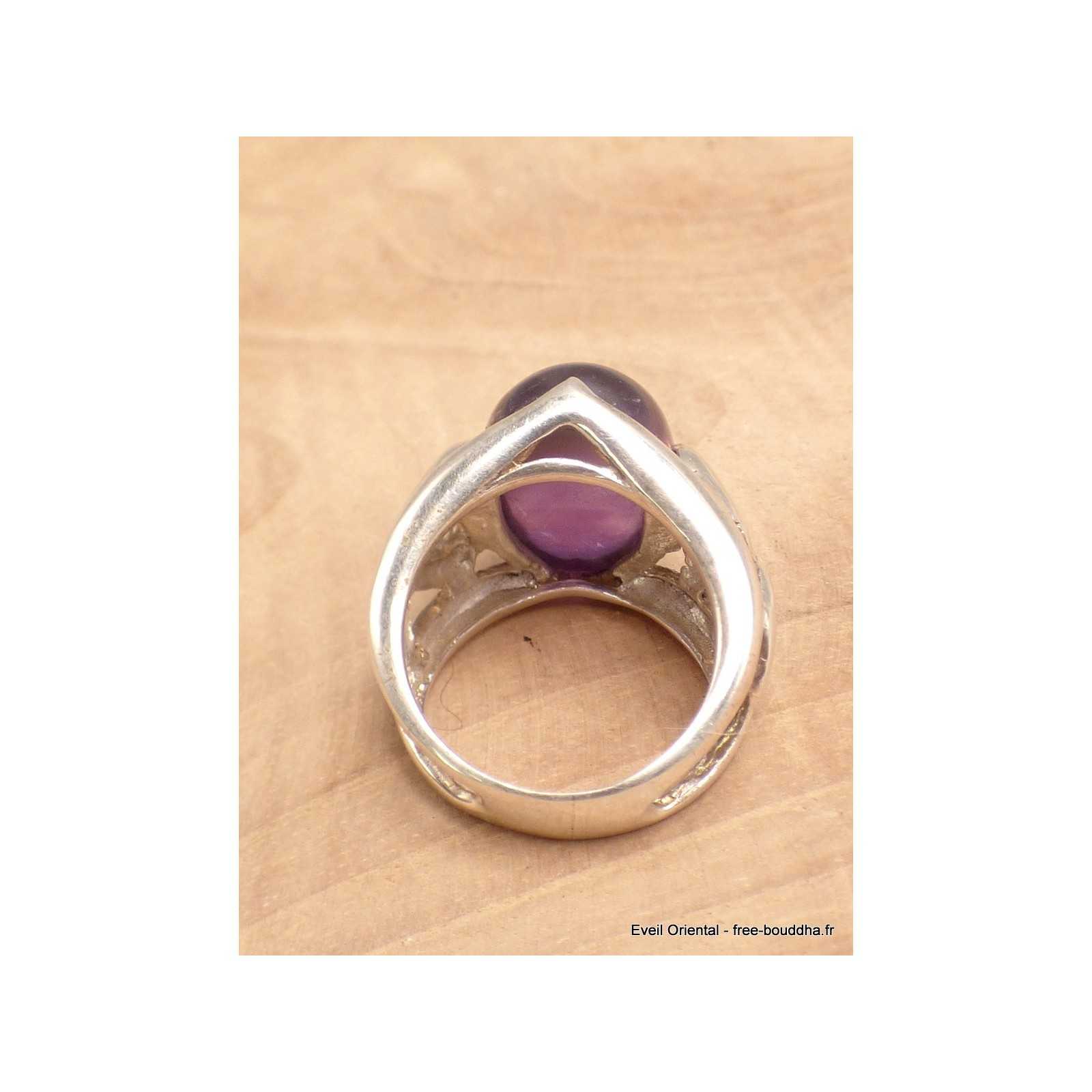 Bague Rétro En Résine à Cabochon Paillètes Or Et Argent - Taille 57, Bijou Vintage