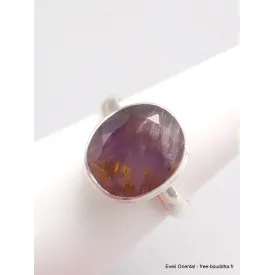 Bague Cacochynite Super Seven facettée taille 56 - Bijoux en Cacochynite Super Seven