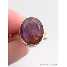 Bague Cacochynite Super Seven facettée taille 56 - Bijoux en Cacochynite Super Seven