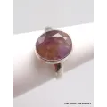 Bague argent Cacochynite Super Seven facettée taille 57 - Bijoux en Cacochynite Super Seven