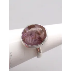 Bague bijou Cacochynite Super Seven facettée taille 53 - Bijoux en Cacochynite Super Seven