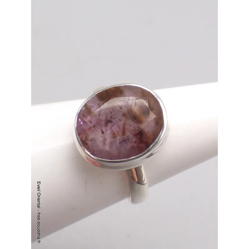 Bague bijou Cacochynite Super Seven facettée taille 53 - Bijoux en Cacochynite Super Seven