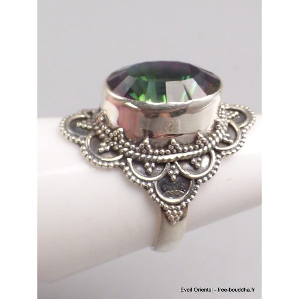Bague Quartz mystique ciselée taille 55 Bijoux en Quartz Mystique XV132.4