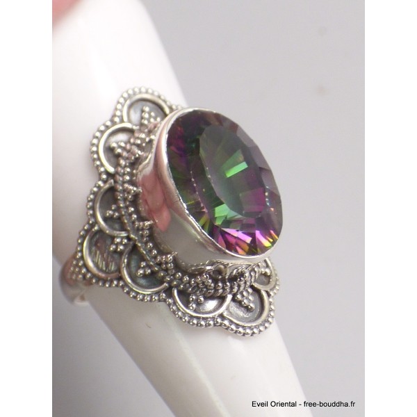 Bague Quartz mystique ciselée taille 55 Bijoux en Quartz Mystique XV132.4