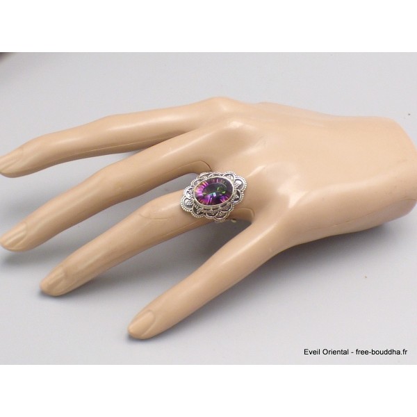 Bague Quartz mystique ciselée taille 55 Bijoux en Quartz Mystique XV132.4