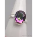 Bague ovale Quartz mystique taille 59 - Bijoux en Quartz Mystique
