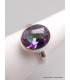 Bague ovale Quartz mystique taille 59 Bijoux en Quartz Mystique XV132.5