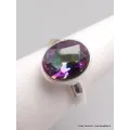 Bague ovale Quartz mystique taille 59 - Bijoux en Quartz Mystique