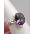 Bague ovale Quartz mystique taille 59 Bijoux en Quartz Mystique XV132.5