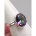 Bague ovale Quartz mystique taille 59 - Bijoux en Quartz Mystique