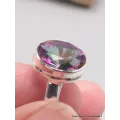 Bague ovale Quartz mystique taille 59 - Bijoux en Quartz Mystique