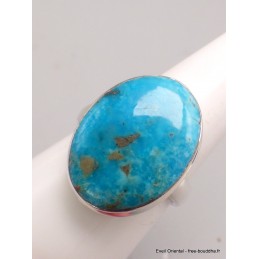 Bague Turquoise avec Pyrite ovale taille 59 Bijoux en Turquoise Iranienne (Nishapur) YM67.1