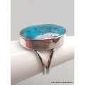 Bijou bague Turquoise du Moyen Orient taille 55 Bijoux en Turquoise Iranienne (Nishapur) YM67.5