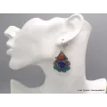 Boucles d'oreilles tibétaines pendantes 3 couleurs - Boucles d'oreilles tibétaines
