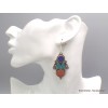 Boucles d'oreilles longues traditionnelles tibétaines Boucles d'oreilles tibétaines LBOT37