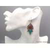 Longues boucles d'oreilles tibétaines en turquoise Boucles d'oreilles tibétaines LBOT39