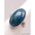 Bague Apatite bleue ovale taille 54 - Bijoux en Apatite bleue