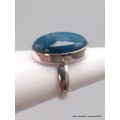 Bague Apatite bleue ovale taille 54 Bijoux en Apatite bleue YM4.6