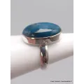 Bague Apatite bleue ovale taille 54 - Bijoux en Apatite bleue