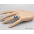 Bague Apatite bleue ovale taille 54 - Bijoux en Apatite bleue
