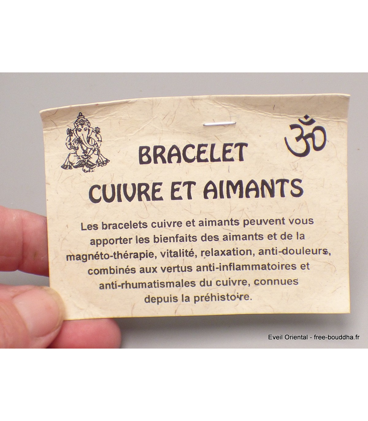 Bracelet Magnétique En Cuivre – Motif Boules BMC1 – Népal – Neuf Avec étiquettes