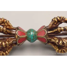 Dorje tibétain drigug 8 branches 13 cm - Dordjé, double dorjé (sans cloche)