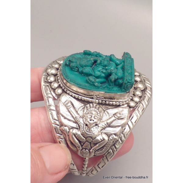 Large Bracelet manchette Ganesh Bracelets tibétains bouddhistes BRAY4