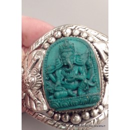 Large Bracelet manchette Ganesh Bracelets tibétains bouddhistes BRAY4