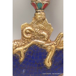 Kartika tibétain (drigug) dordjé 8 branches Lapis Lazuli Objets rituels bouddhistes KD7