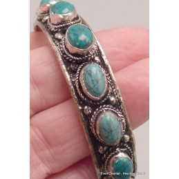 Bracelet tibétain authentique Turquoise 14 pierres Bracelets tibétains bouddhistes ref124