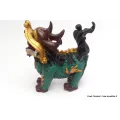 Statuette tibétaine Dragon peinte à la main - Statuettes bouddhistes tibétaines artisanales