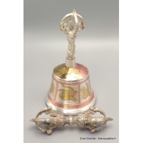 Cloche tibétaine et dordjé en bronze laiton 12,5 cm Objets rituels bouddhistes CEDOR12