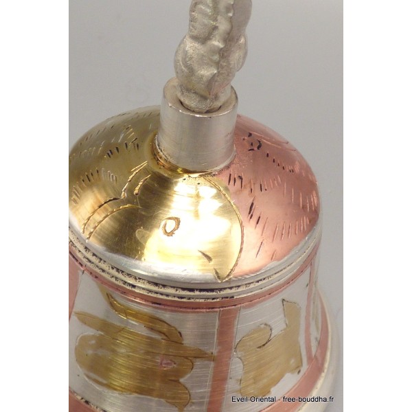 Cloche tibétaine et dordjé en bronze laiton 12,5 cm Objets rituels bouddhistes CEDOR12