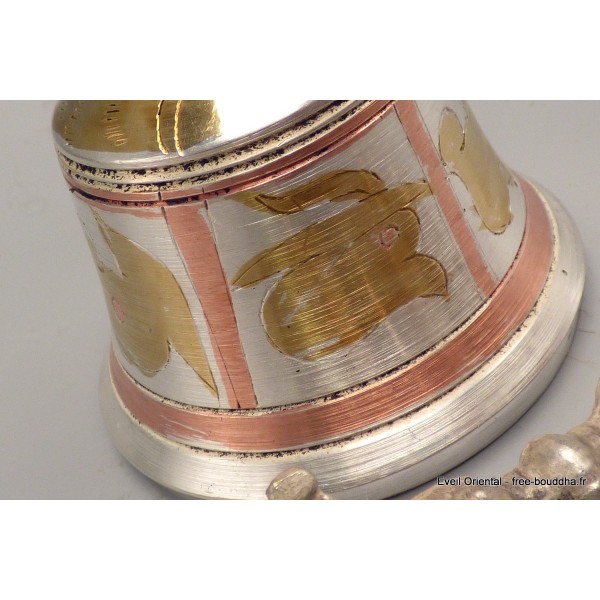 Cloche tibétaine et dordjé en bronze laiton 12,5 cm Objets rituels bouddhistes CEDOR12