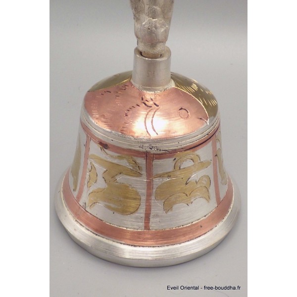 Cloche tibétaine et dordjé en bronze laiton 12,5 cm Objets rituels bouddhistes CEDOR12