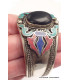 Gros Bracelet tibetain look ancien onyx noir Bracelets tibétains bouddhistes ref7588