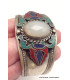 Gros Bracelet tibetain look ancien Pierre de lune Bracelets tibétains bouddhistes ref7588.1