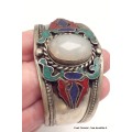 Gros Bracelet tibetain look ancien Pierre de lune Bracelets tibétains bouddhistes ref7588.1