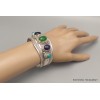 Gros Bracelet tibetain 5 pierres Onyx noir cornaline Bracelets tibétains bouddhistes ref7589.3
