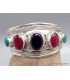 Gros Bracelet tibetain 5 pierres Onyx noir cornaline Bracelets tibétains bouddhistes ref7589.3